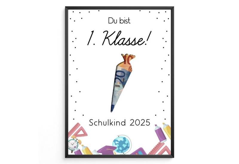 Tigerlino Poster Geldgeschenk zum Schulanfang Schulkind Einschulung Schulanfänger von Tigerlino