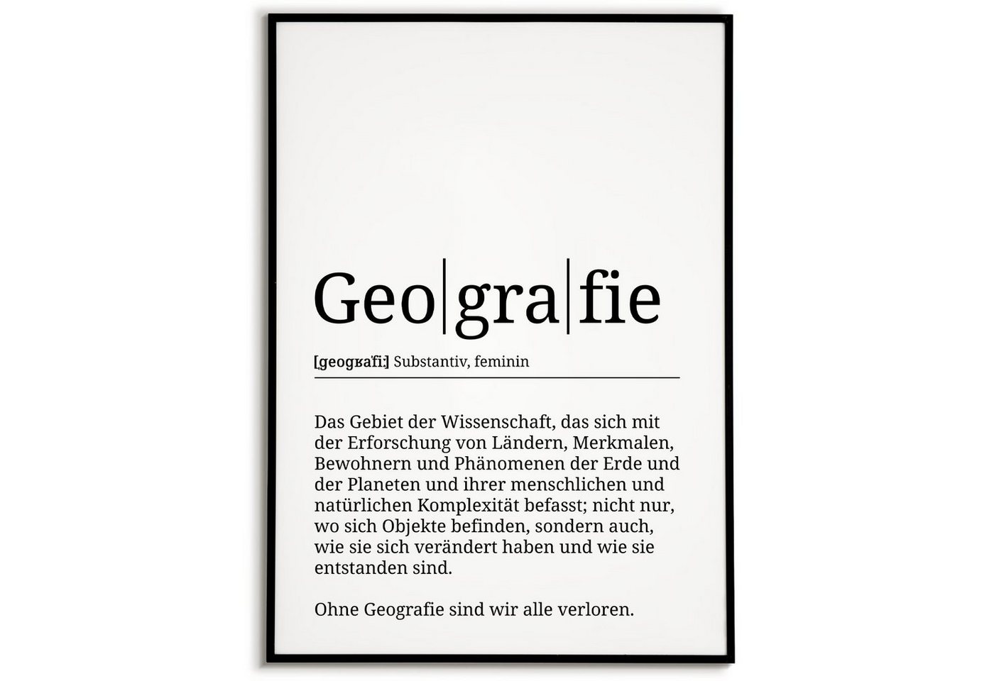 Tigerlino Poster Geografie Definition Wandbild Mitarbeiter Geschenk von Tigerlino