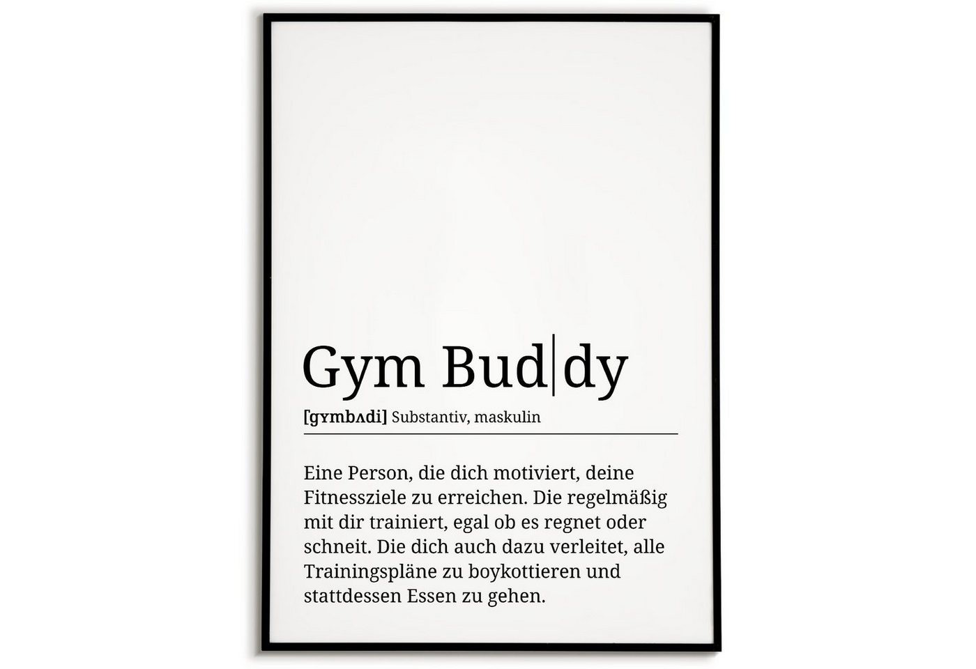 Tigerlino Poster Gym Buddy Definition Fitness Sportler Humor Geschenk von Tigerlino