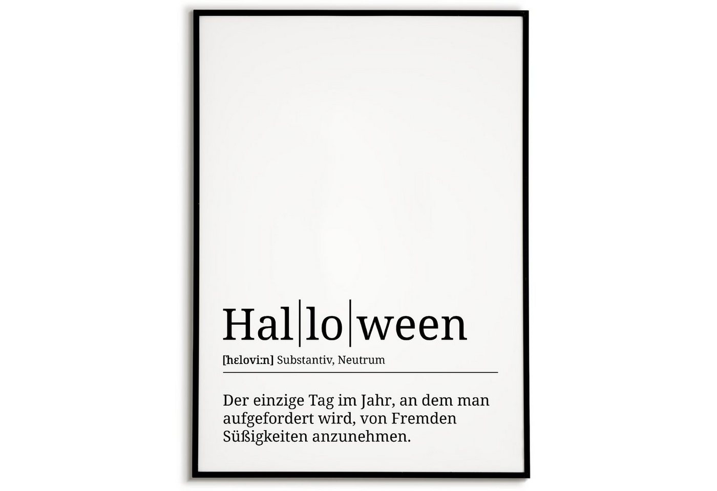 Tigerlino Poster Halloween Definition Wandbild von Tigerlino