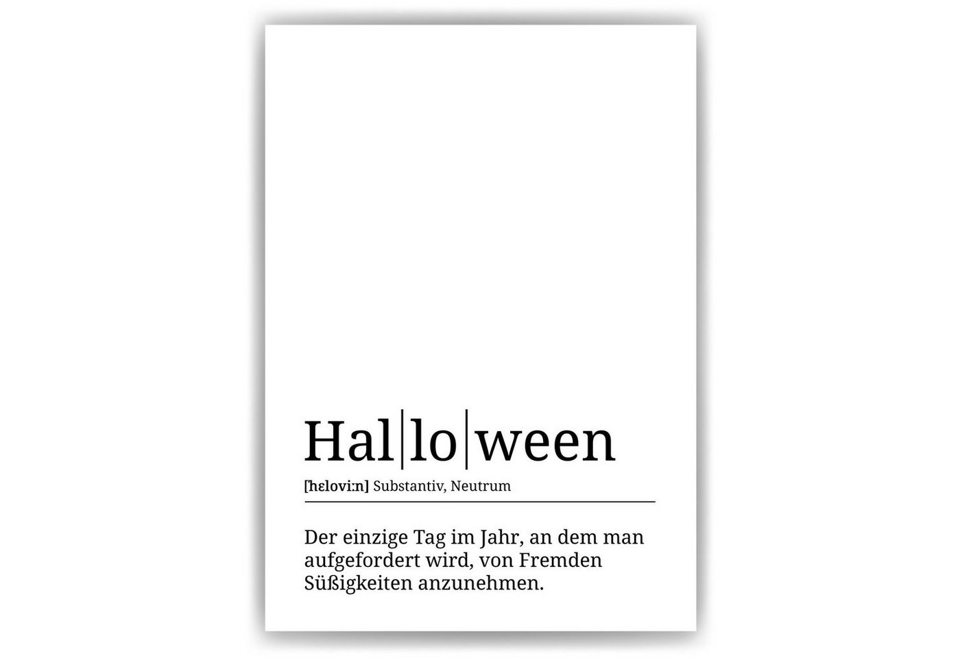 Tigerlino Poster Halloween Definition Wandbild von Tigerlino