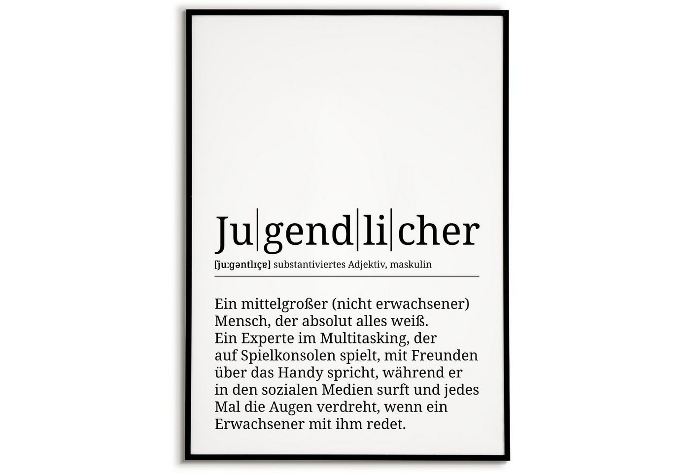 Tigerlino Poster Jugendlicher Definition Dekoration Bild Teenager Jugendweihe Geschenk von Tigerlino