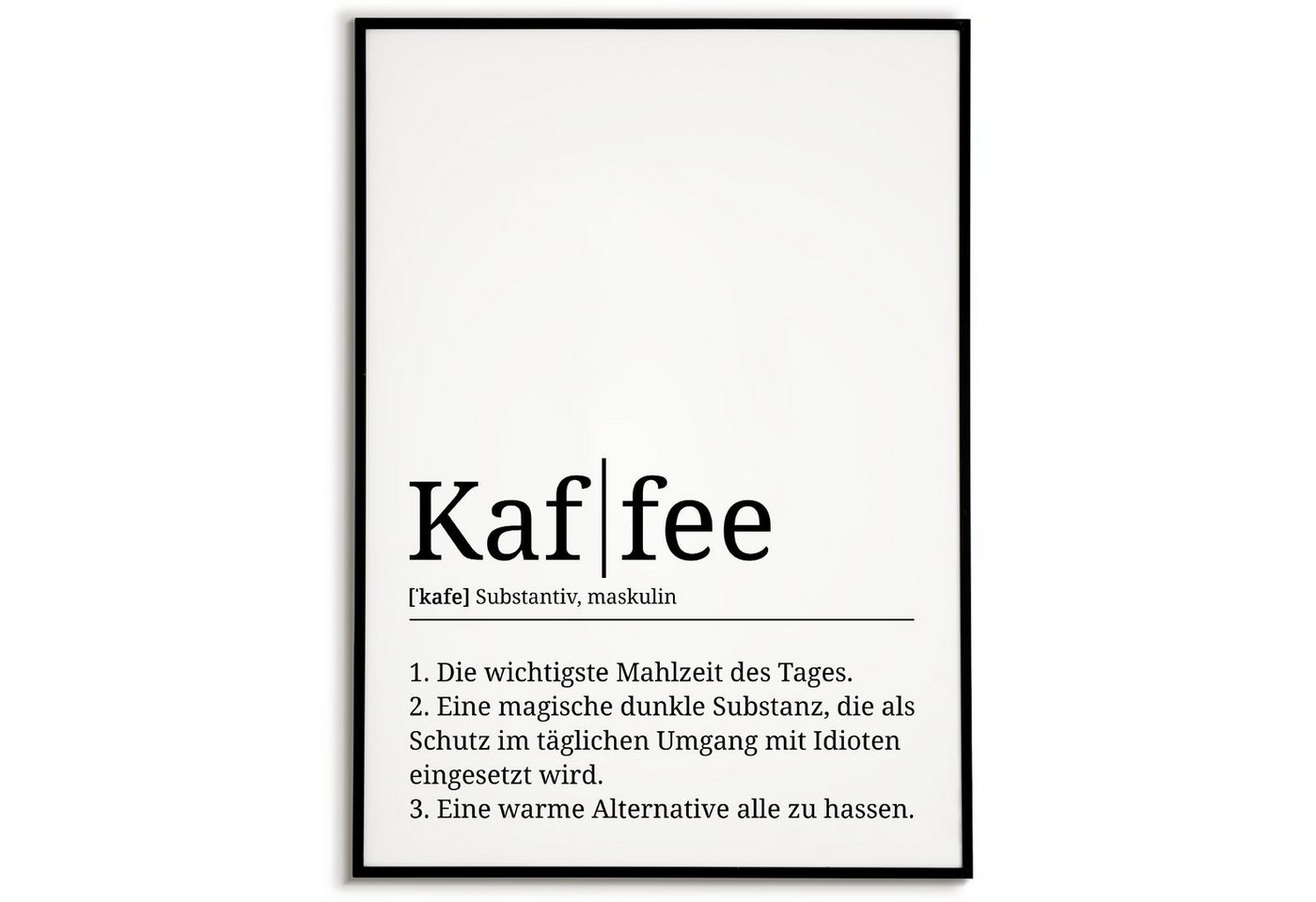 Tigerlino Poster Kaffeeliebhaber Geschenk Barista Kaffee Küche Wandbild Definition, Kaffee von Tigerlino