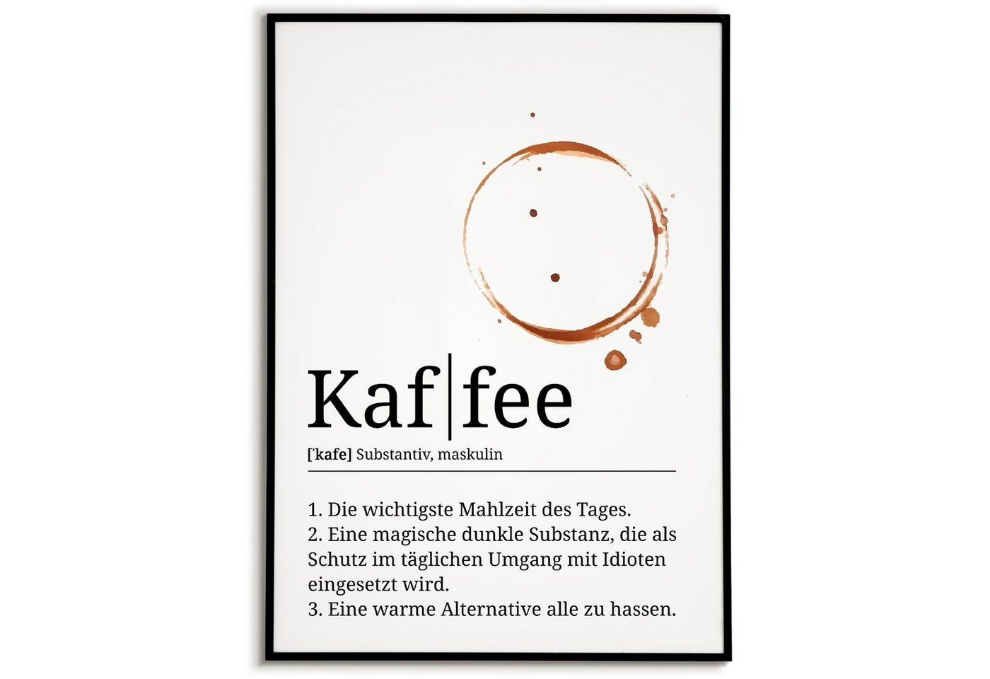 Tigerlino Poster Kaffeeliebhaber Geschenk Barista Küche Kaffee Wandbild Definition, Kaffee von Tigerlino