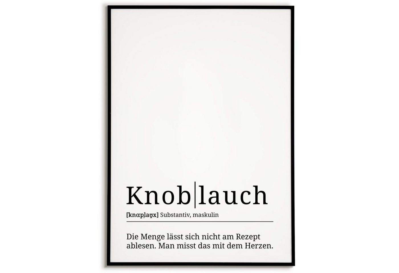 Tigerlino Poster Knoblauch Definition Wandbild Küche Koch Geschenk von Tigerlino