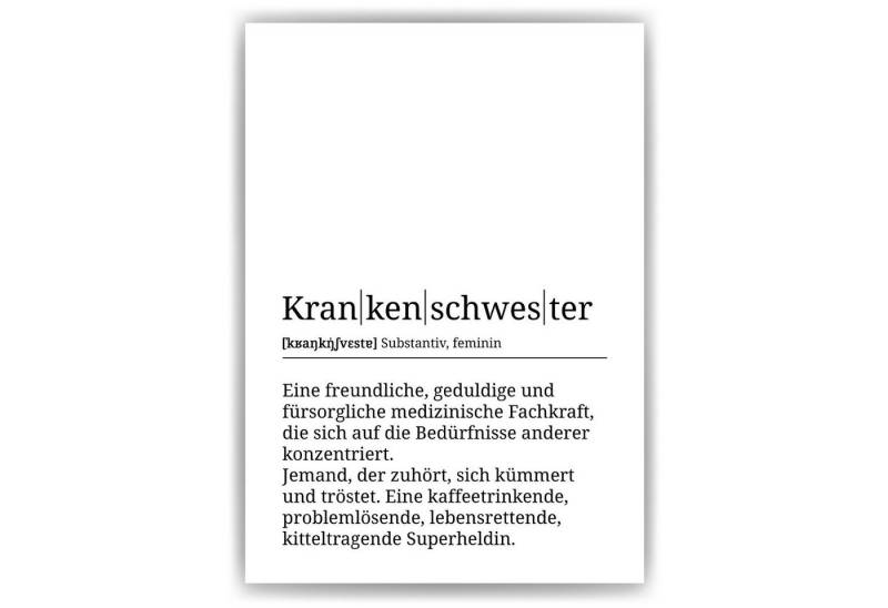 Tigerlino Poster Krankenschwester Definition Wandbild Mitarbeiter Danksagung Geschenk von Tigerlino