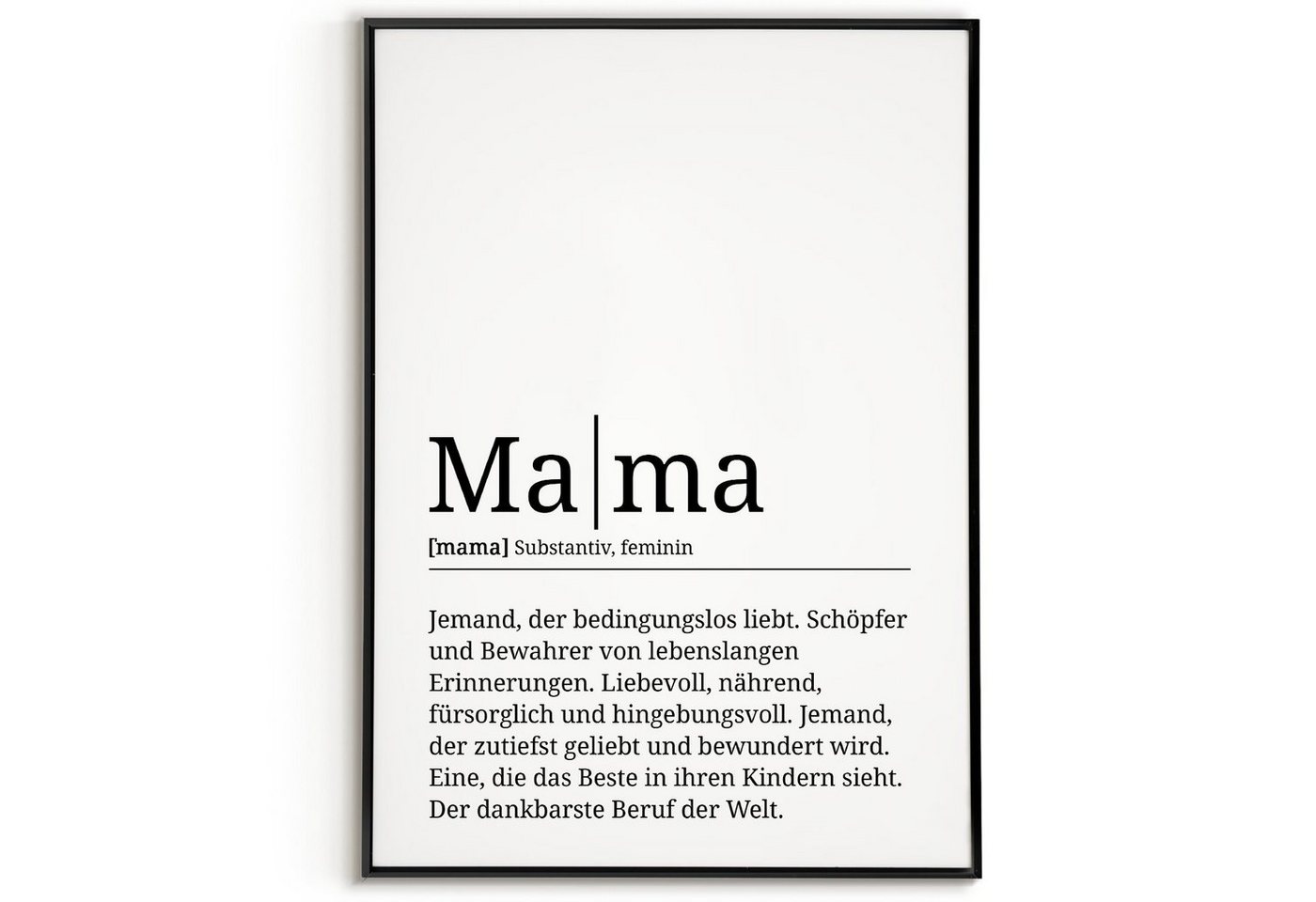 Tigerlino Poster Mama Definition Wandbild Geburtstag Muttertag Geschenk von Tigerlino