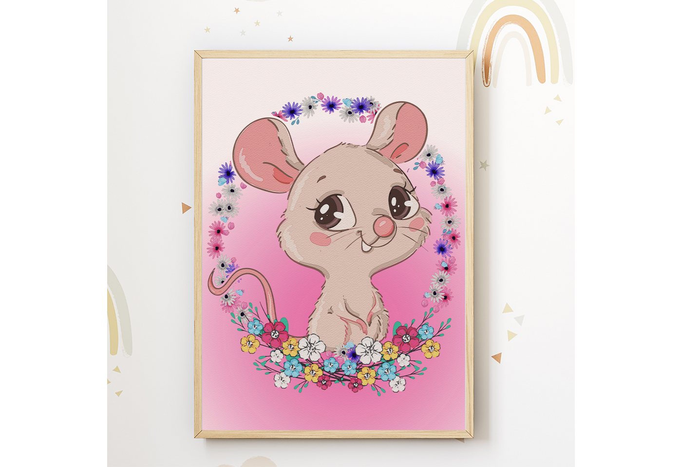 Tigerlino Poster Maus Blumenkranz Kinderzimmer Wandbild Babyzimmer Poster Dekoration Tigerlino Poster Maus Blumenkranz Kinderzimmer Wandbild Babyzimmer Poster Dekoration von Tigerlino