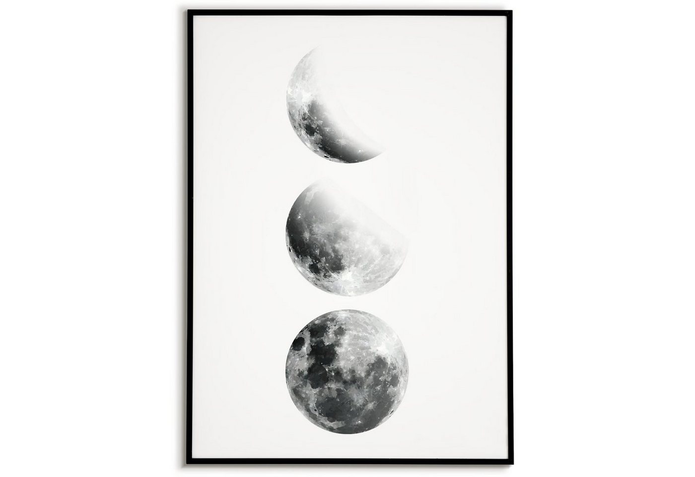 Tigerlino Poster Mondphasen Wandbild Wohnzimmer Flur Schlafzimmer Mond Wanddeko von Tigerlino