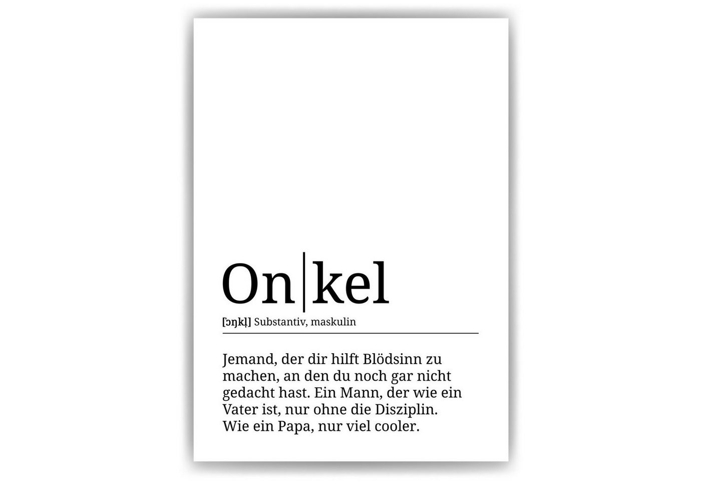 Tigerlino Poster Onkel Definition Wandbild Geburtstag Onkel Geschenk von Tigerlino