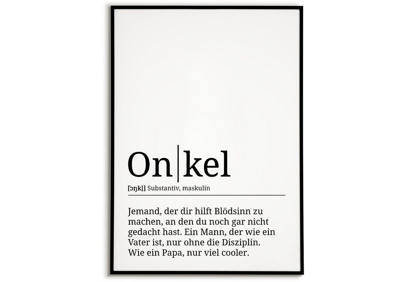 Tigerlino Poster Onkel Definition Wandbild Geburtstag Onkel Geschenk von Tigerlino