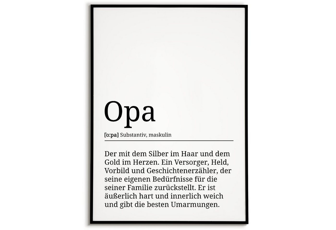 Tigerlino Poster Opa Definition Wandbild Großvater Geburtstag Geschenk von Tigerlino