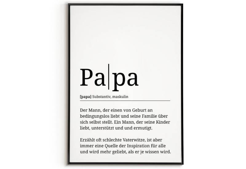 Tigerlino Poster Papa Definition Wandbild Geburtstag Vatertag Geschenk von Tigerlino