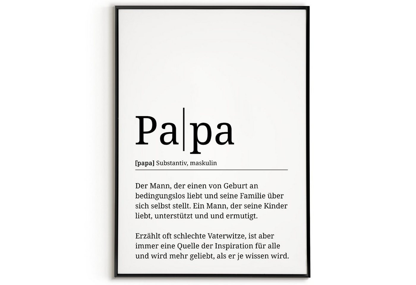 Tigerlino Poster Papa Definition Wandbild Geburtstag Vatertag Geschenk von Tigerlino