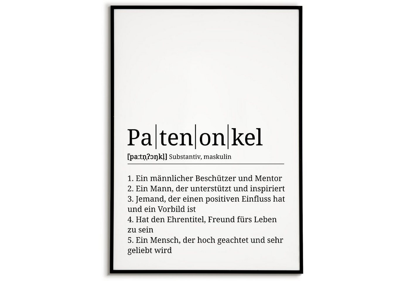 Tigerlino Poster Patenonkel Definition Wandbild Geburtstag Patenonkel Geschenk von Tigerlino