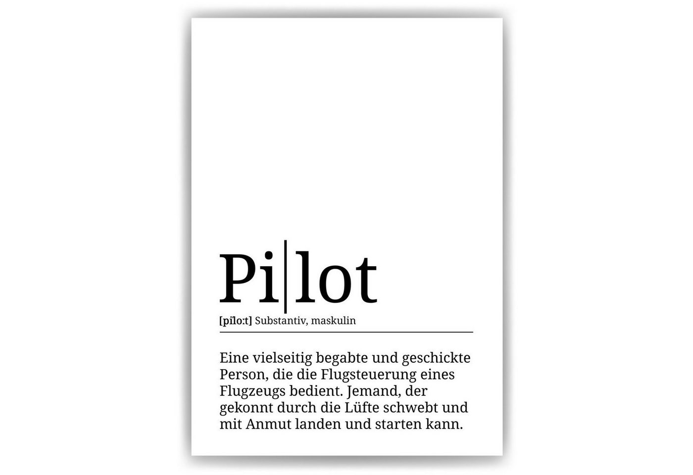 Tigerlino Poster Pilot Definition Wandbild Geschenk Tigerlino Poster Pilot Definition Wandbild Geschenk von Tigerlino