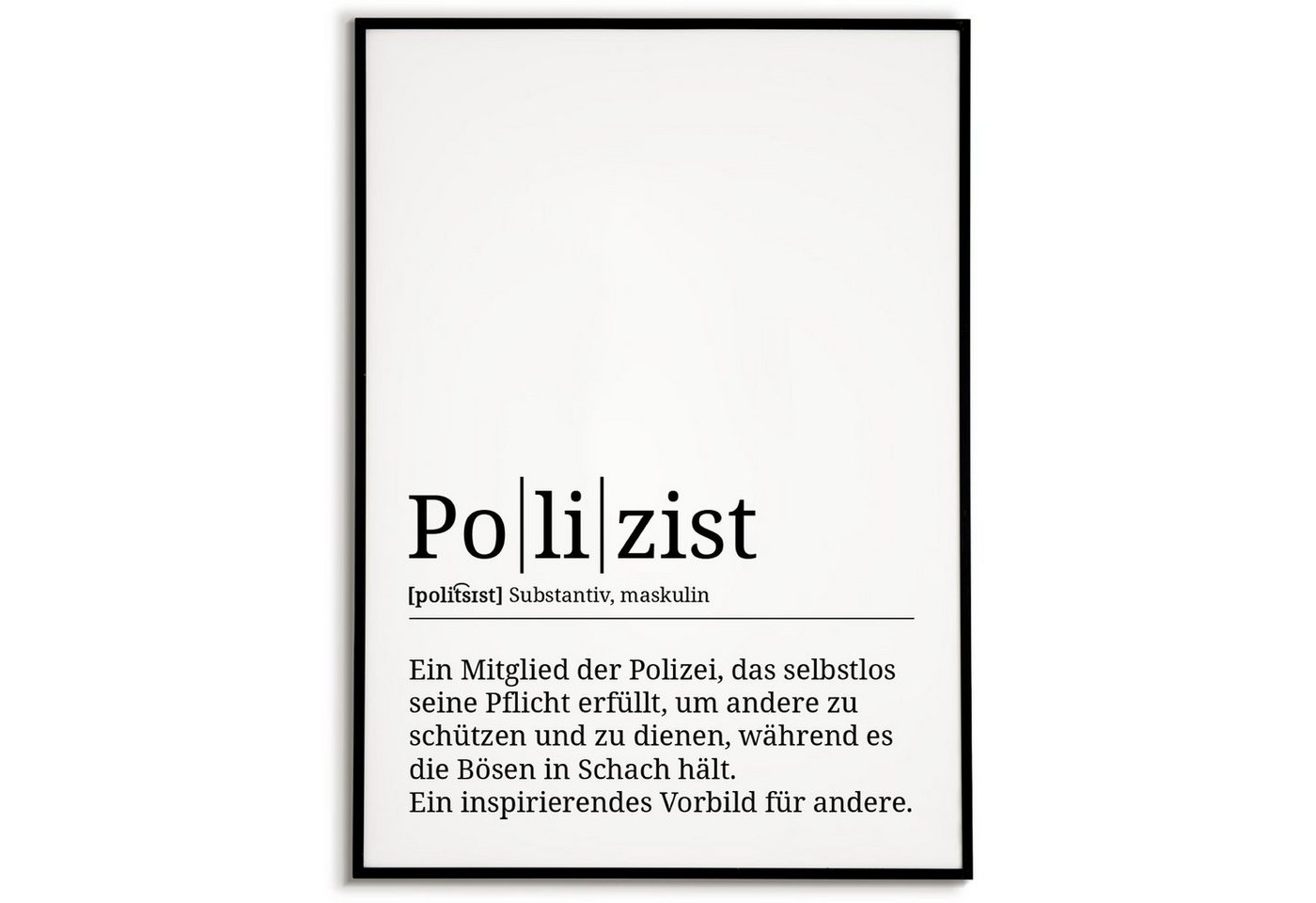 Tigerlino Poster Polizist Definition Wandbild Mitarbeiter Geschenk von Tigerlino