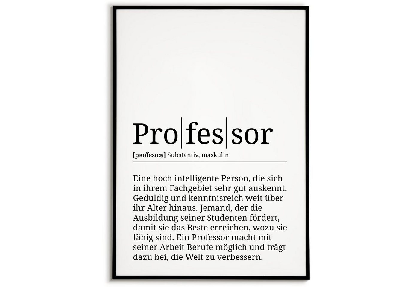 Tigerlino Poster Professor Definition Wandbild Universität Hochschule Geschenk von Tigerlino