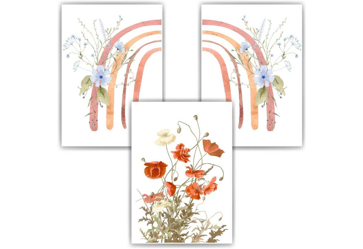 Tigerlino Poster Regenbogen Blumen Bilder 3er Set Kinderzimmer Babyzimmer Dekoration Tigerlino Poster Regenbogen Blumen Bilder 3er Set Kinderzimmer Babyzimmer Dekoration von Tigerlino
