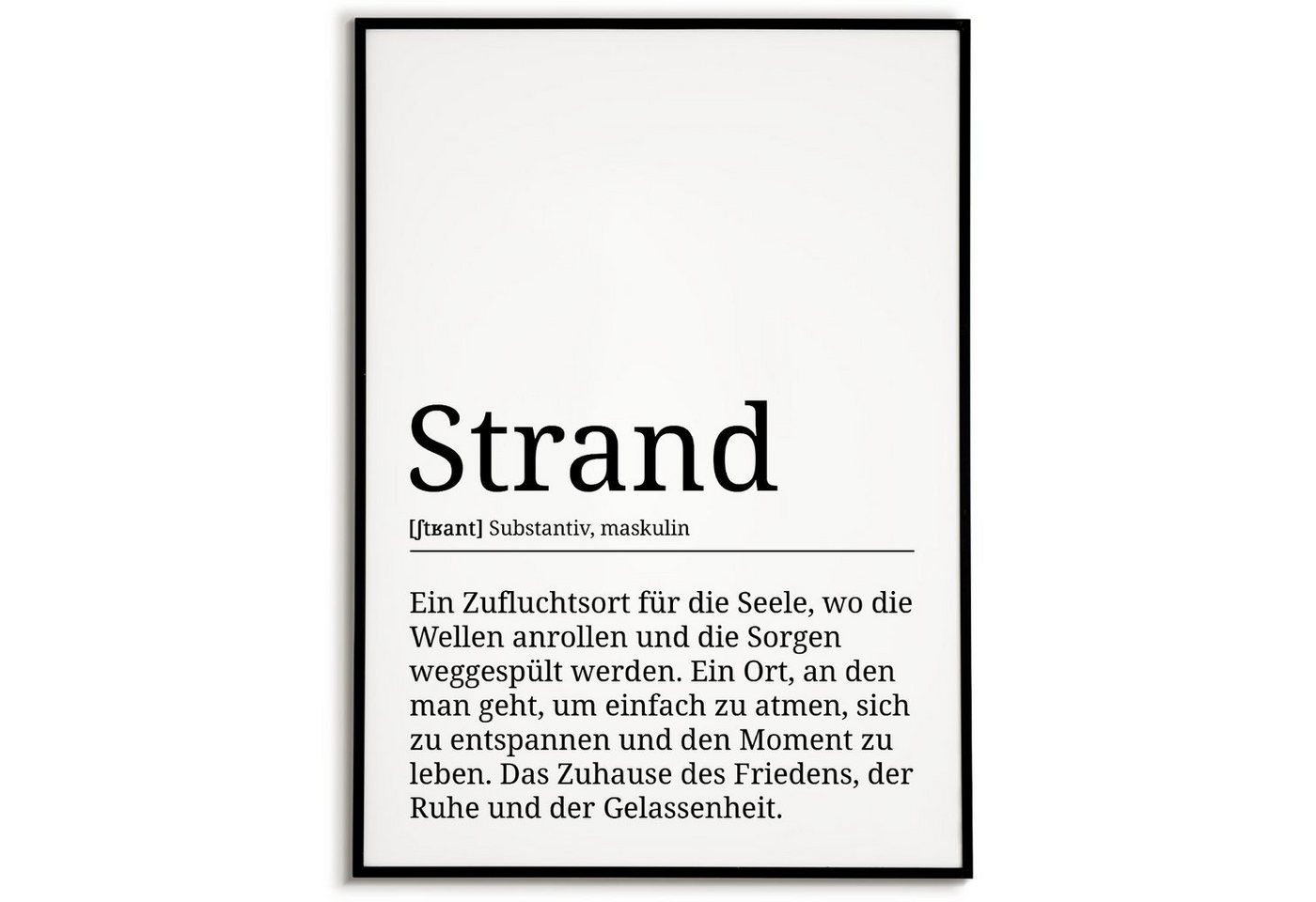 Tigerlino Poster Strand Definition Wandbild Urlaub Fernweh Geschenk von Tigerlino