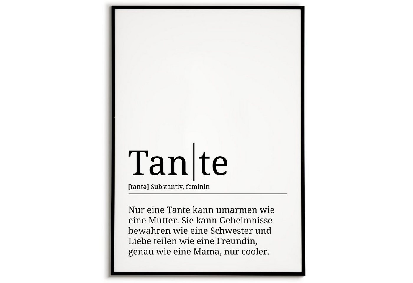 Tigerlino Poster Tante Definition Wandbild Geburtstag Tante Geschenk von Tigerlino