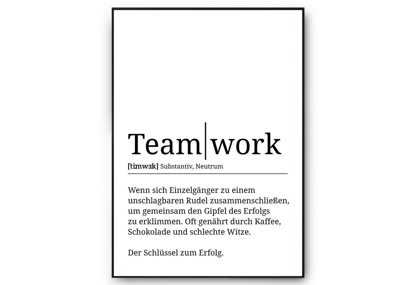 Tigerlino Poster Teamwork Definition Mitarbeiter Geschenk Kollegen Büro Deko Arbeit, Wertschätzung Arbeitskollegen von Tigerlino