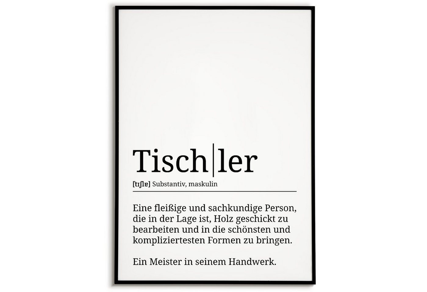 Tigerlino Poster Tischler Definition Wandbild Mitarbeiter Geschenk von Tigerlino