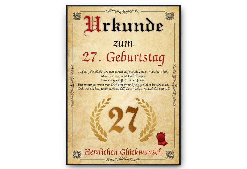 Tigerlino Poster Urkunde zum Geburtstag Mann Frau Geburtstagsgeschenk Geburtstagskarte, 27. Geburtstag Jahrgang 1997, Geburtstagsurkunde Tigerlino Poster Urkunde zum Geburtstag Mann Frau Geburtstagsgeschenk Geburtstagskarte, 27. Geburtstag Jahrgang 1997, Geburtstagsurkunde von Tigerlino