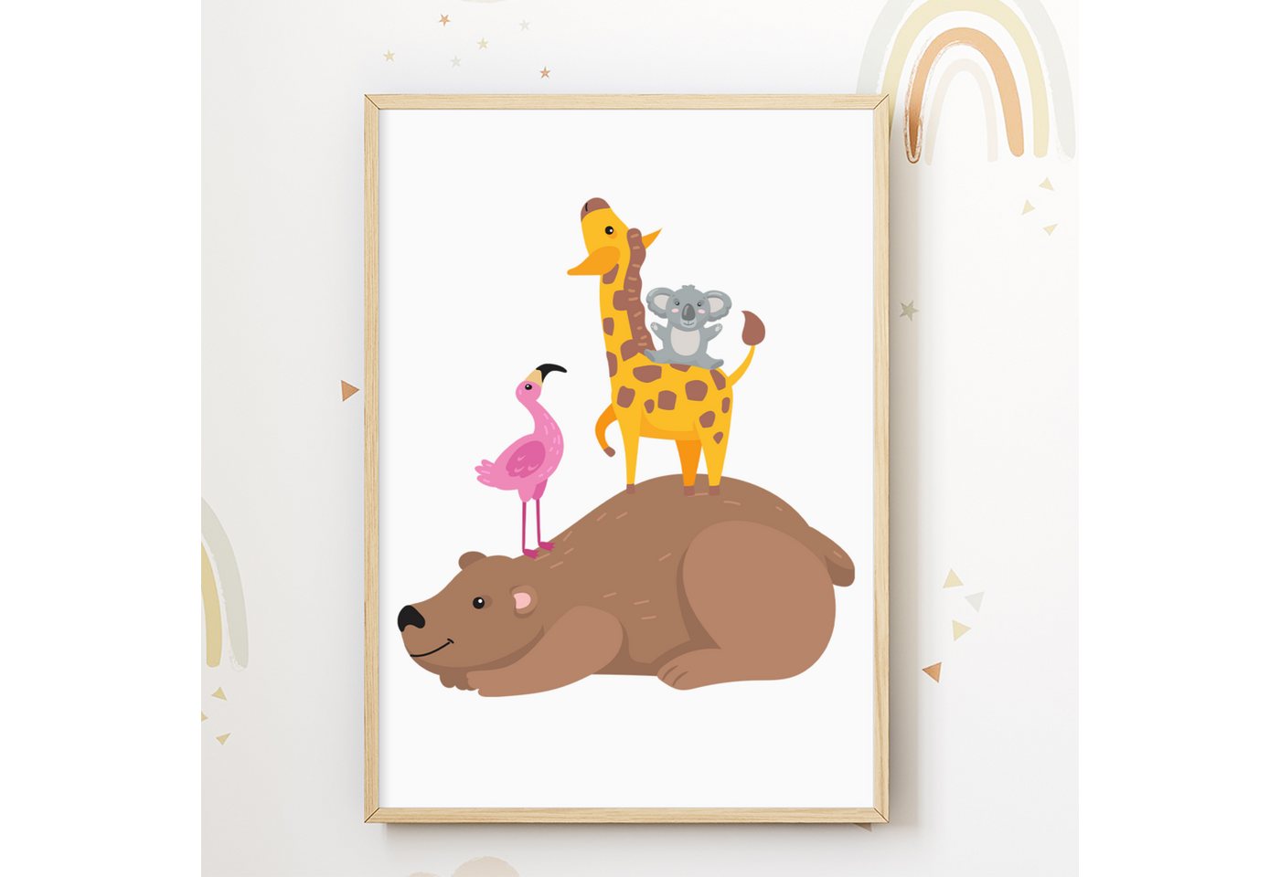 Tigerlino Poster Zootiere Waldtiere Freunde Bild Kinderzimmer Babyzimmer Dekoration von Tigerlino