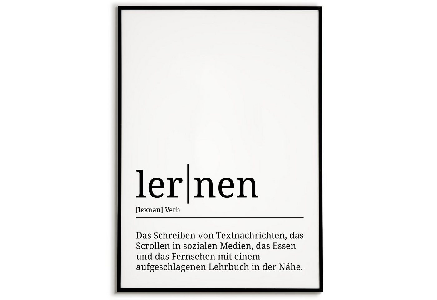 Tigerlino Poster lernen Definition Wandbild Schule Studium Schüler Lehrer Geschenk von Tigerlino