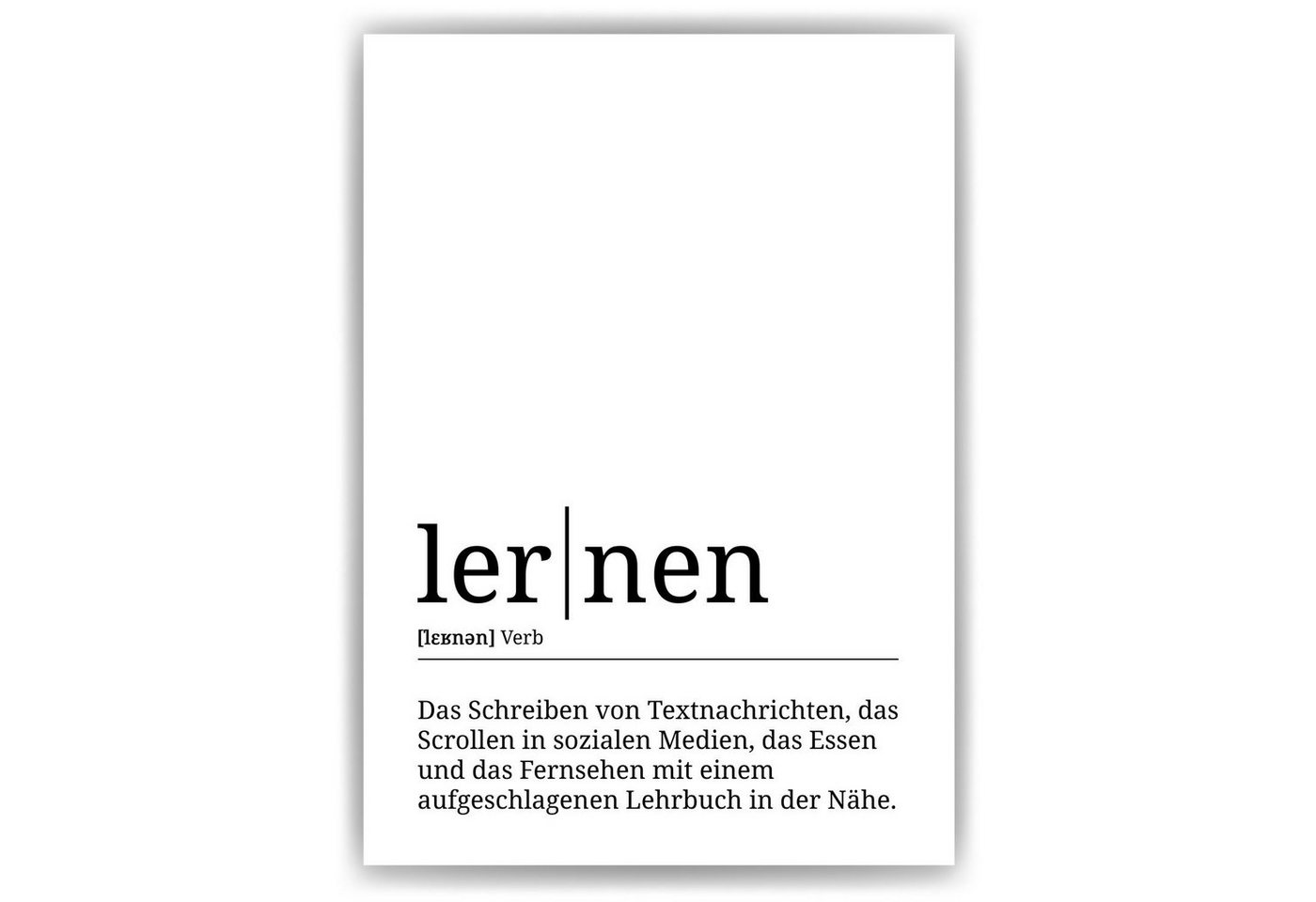 Tigerlino Poster lernen Definition Wandbild Schule Studium Schüler Lehrer Geschenk von Tigerlino