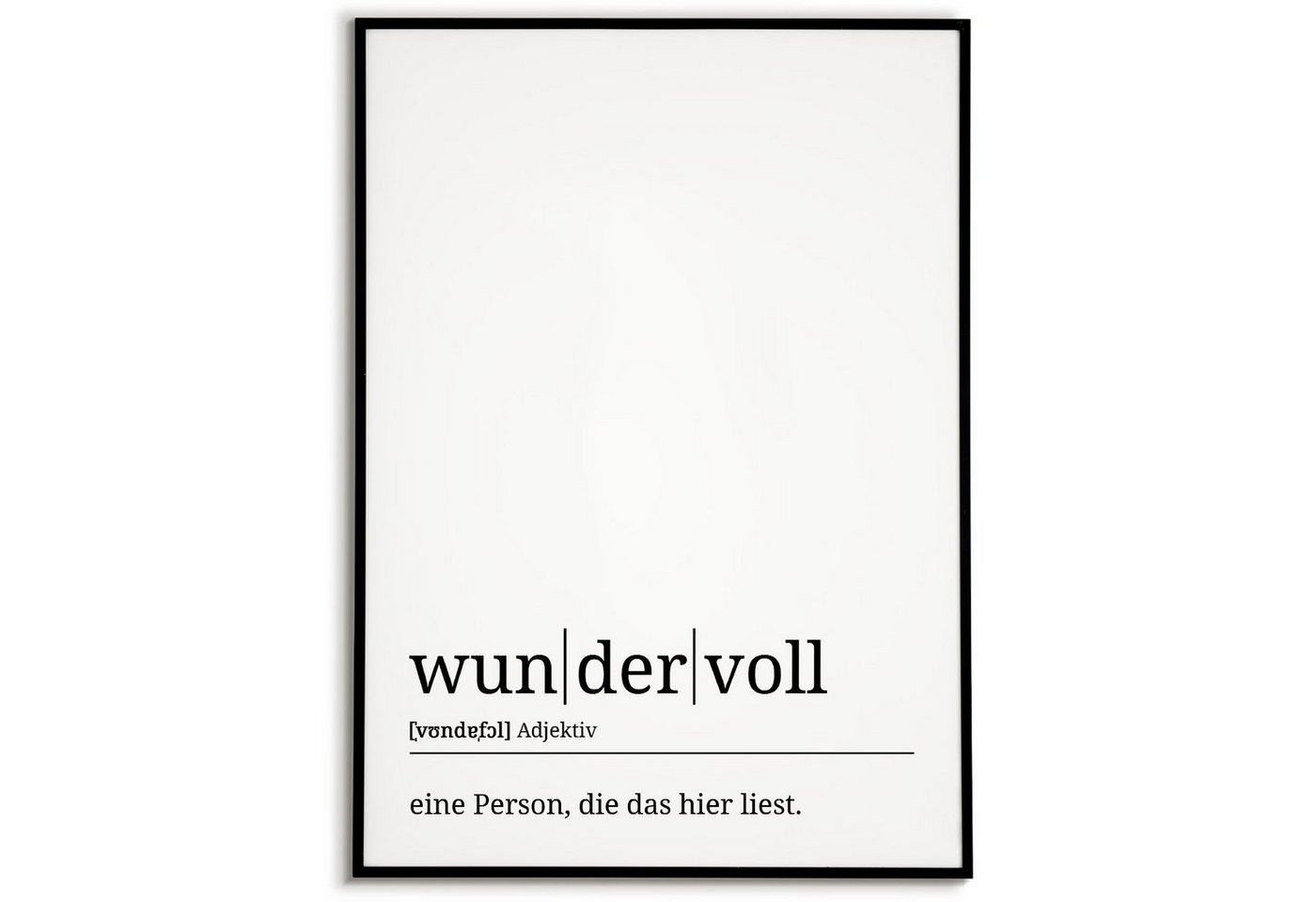 Tigerlino Poster wundervoll Definition - Wandbild Wanddeko Geschenk von Tigerlino