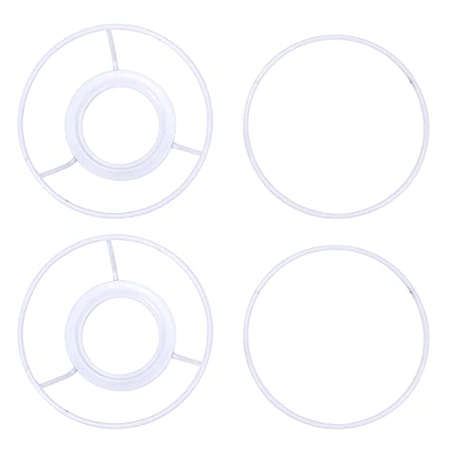 Tighall Eisen Lampenschirm Ring 2 Set, weiße Lampenschirm Ring Unterstützung für Heimwerker, kleine Trommelring Lampenschirm 9,9 cm Durchmesser von Tighall