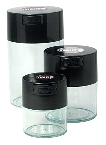 Tightvac mit Box, schwarze Kappen/transparente Körper, 3 Stück von Tightpac America, Inc.