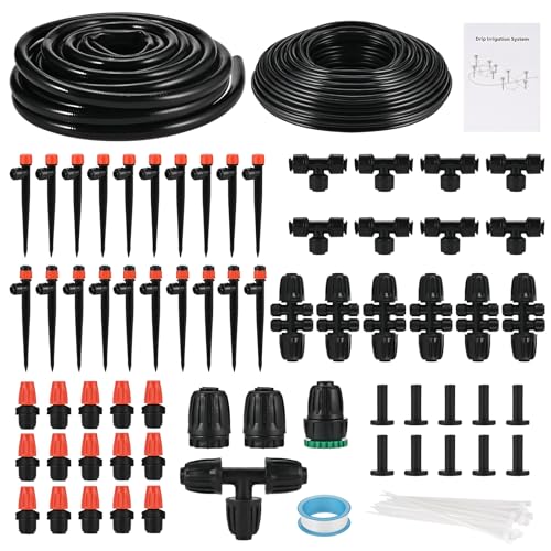 Tigvio 87 Stück Bewässerungssystem Garten mit 60M+10M Bewässerungsschlauch Bewässerung KIt, Tröpfchenbewässerung Automatische Bewässerung für Garten Terrasse Gewächshaus Blumen Pflanzen Tigvio 87 Stück Bewässerungssystem Garten mit 60M+10M Bewässerungsschlauch Bewässerung KIt, Tröpfchenbewässerung Automatische Bewässerung für Garten Terrasse Gewächshaus Blumen Pflanzen von Tigvio