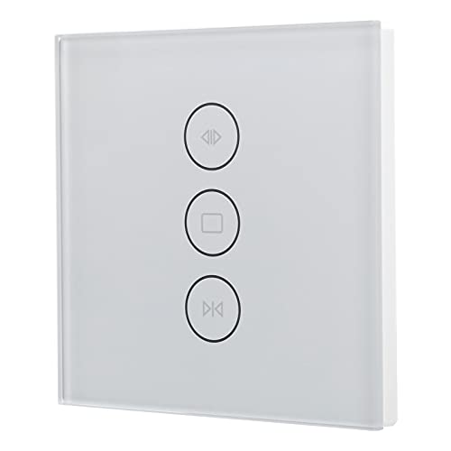 Smart WiFi Curtain Switch Timer Touch Panel für die EU 110-240V -Stecker -Intelligent für EIN Intelligentes Haus und EIN Bürogebäude Hoher Gla Qualitäts Material+Computermaterial (White) von Tihebeyan