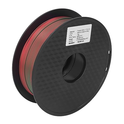 Tihebeyan 2. Tricolor Filament Good Printing Effect 1,75 Mm Grünes Rot Gold -Pla -Filament für 3D Drucker, Reines Material von Tihebeyan