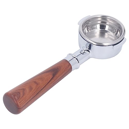 Tihebeyan 58mm Bodenloser Kaffee -Portafilter Aluminiumlegierung Einschicht -Bildschirm Holzgriff für Expsobe Rancilio Wega Dual Ohr Symmetrisch 58 mm Kaffeemaschine (Typ A1 rotes Säurezweig) von Tihebeyan