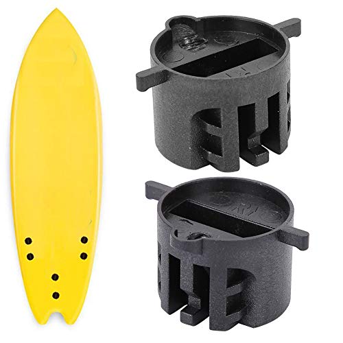 Tihebeyan 6pcs Surf -Flossen -Stecker Set, Kunststoff Runde Cup G5 Box Schraubschlüssel Surfboard Zubehör für die Tail Ruder Rille Installation (Black) von Tihebeyan