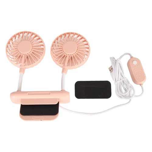 Tihebeyan Desktop -Doppel -Lüfter Klemmen/Halter auf Dem Computer Lüfter 3 Geschwindigkeitsmodi für Familienbüro, ABS 1 (PINK) von Tihebeyan