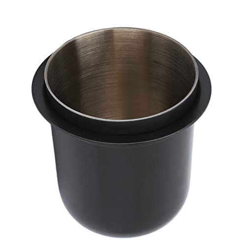 Tihebeyan Edelstahl Dosierung Tasse 150 Ml 58 Mm Hände Kostenlose Kaffeepulverbecher für Kaffeemaschine, Silberne Dosierung Tasse für Professionelle Baristas (Schwarzgrau) von Tihebeyan