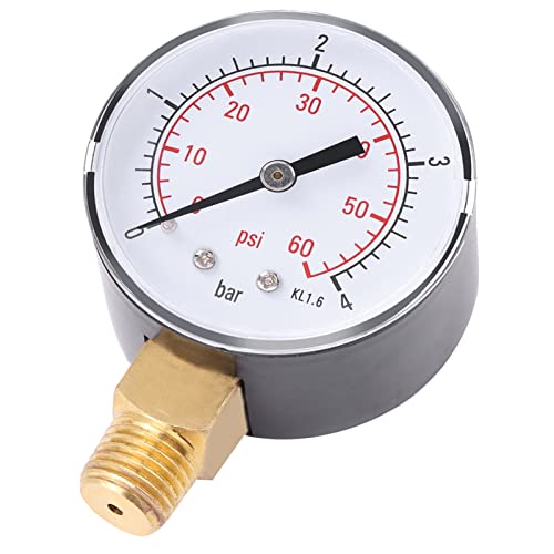 Tihebeyan Handy 1pc Druckmesser 0-4bar / 0-60psi, Bequemes Werkzeug für Luftkompressoren Wassertanks Ölsysteme, Metallkonstruktion von Tihebeyan