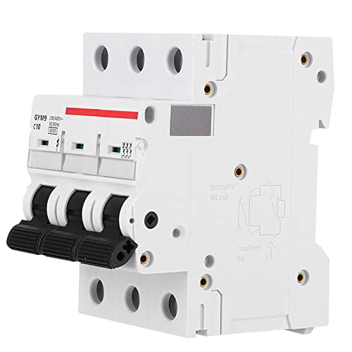 Tihebeyan Hochwertiger 3p -Leistungsschalter mit Maximaler Verbindungskapazität 25 Mm für Verschiedene Installationsgeräte, Automatischer Schutz für Zuhause, 400 VAC (10A) von Tihebeyan