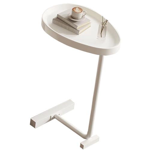 Tihebeyan Kleiner Couchtisch Elegantes C -förmiger Sofa -Seitentisch für Snacks und Laptops Im Wohnzimmer (White) von Tihebeyan