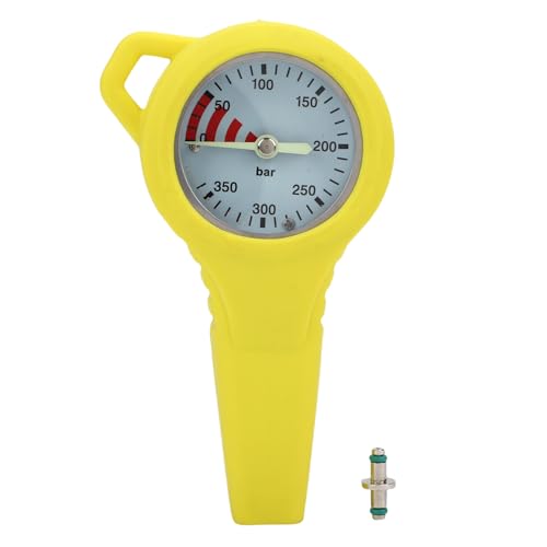 Tihebeyan Kursmessgeräte, Gelbe Wassermessgeräte Luftdruckdruckmessgeräte Tauchdruckmessgeräte Digitale Druckmessgeräte mit Gewebten Hochdruck -Schlauch -Zifferblatt BCD -Stahldruck für (YELLOW) von Tihebeyan