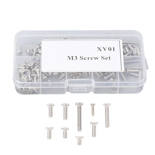 Tihebeyan Schraubenset, Schrauben -Sortiment -Kit Sortierter Schraubenschrauben Set Tragbarer Edelstahl Halb Runde Kopf M3 Schraubenkit mit Lagerbox für TT02 -Automodell Tihebeyan Schraubenset, Schrauben -Sortiment -Kit Sortierter Schraubenschrauben Set Tragbarer Edelstahl Halb Runde Kopf M3 Schraubenkit mit Lagerbox für TT02 -Automodell von Tihebeyan