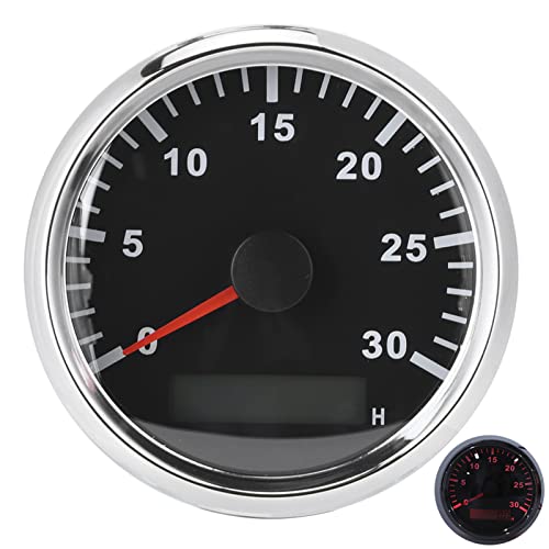 Tihebeyan Tachometer -Tachometermesser mit Rotem Licht IP67 mit LCD -Display für Ein Präzises Drehzahlanzeige (Schwarzes Silberabdeckung) von Tihebeyan