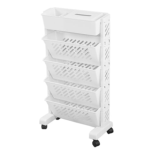 Tragbarer Regalspeicher -Organisatorregal für den Heimstudienraum - Rotatierbare und Abnehmbare, Kompakte Größe - Geeignet für das Studium oder das Gebrauch Im Wohnzimmer Geeignet (5 Schichten) von Tihebeyan