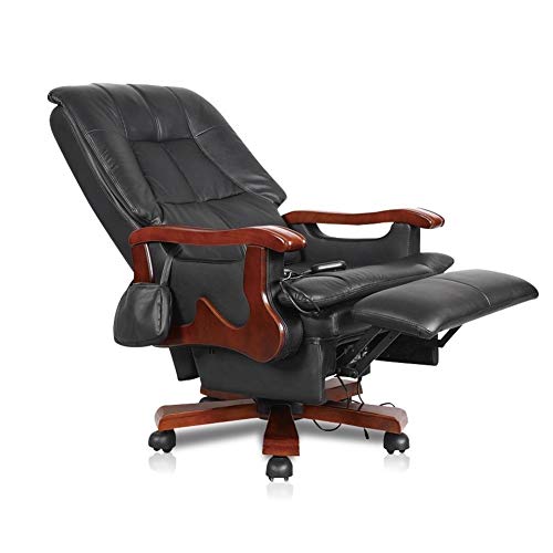 Boss Bürostuhl, Schreibtischstuhl, hohe Rückenlehne, Leder, elektrisch, neigbar, Chefsdrehgelenk, dicke Polsterung und ergonomisches Design, mit Kopfstütze und Lendenwirbelstütze, für Zuhause und Büro von Tiiiopkvvv