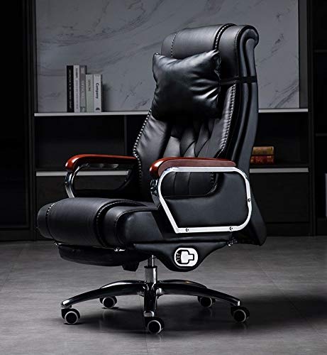Boss Bürostuhl mit hoher Rückenlehne, Chefsessel mit hoher Rückenlehne, Leder, Bürostuhl mit dicken Kissen und ergonomischer Lendenwirbelstütze mit voll gepolsterten Armlehnen, Größe: 865652 cm Boss Bürostuhl mit hoher Rückenlehne, Chefsessel mit hoher Rückenlehne, Leder, Bürostuhl mit dicken Kissen und ergonomischer Lendenwirbelstütze mit voll gepolsterten Armlehnen, Größe: 865652 cm von Tiiiopkvvv